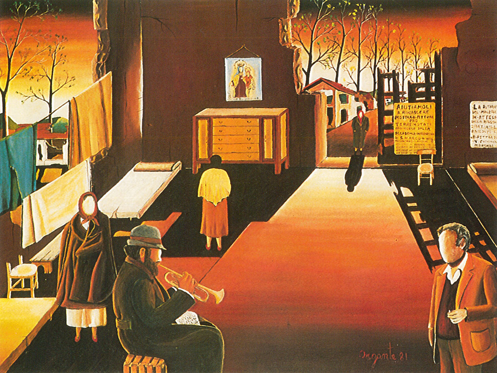 Il Silenzio in attesa della ricostruzione - 1981 - 60x80 - quotazione euro 950,00