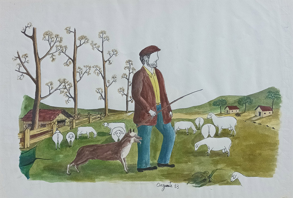 Al pascolo - 1983 - 20x30 - quotazione euro 350,00