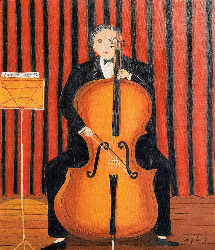 Al Violoncello - 1997 - 50x60 - quotazione euro 1250,00