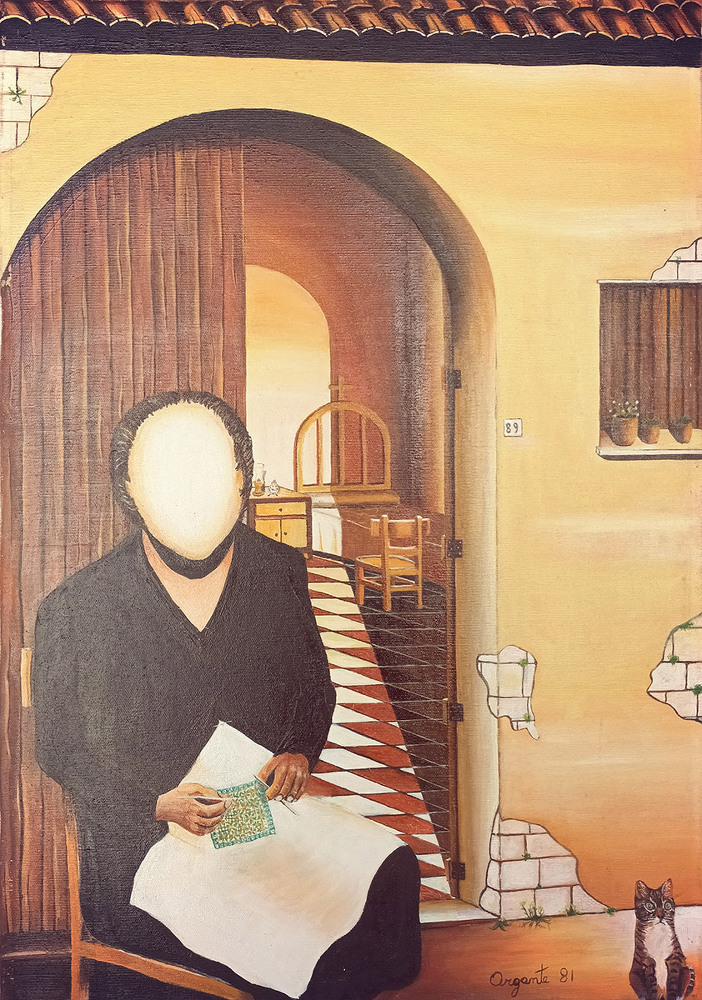 Donna che Cuce 1981 - 50x60 - quotazione euro 950.00