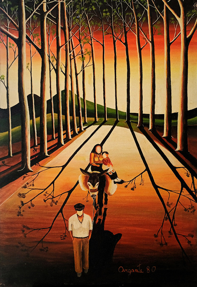 Fuga in Egitto - 1980 - 50x60 -quotazione euro 950,00