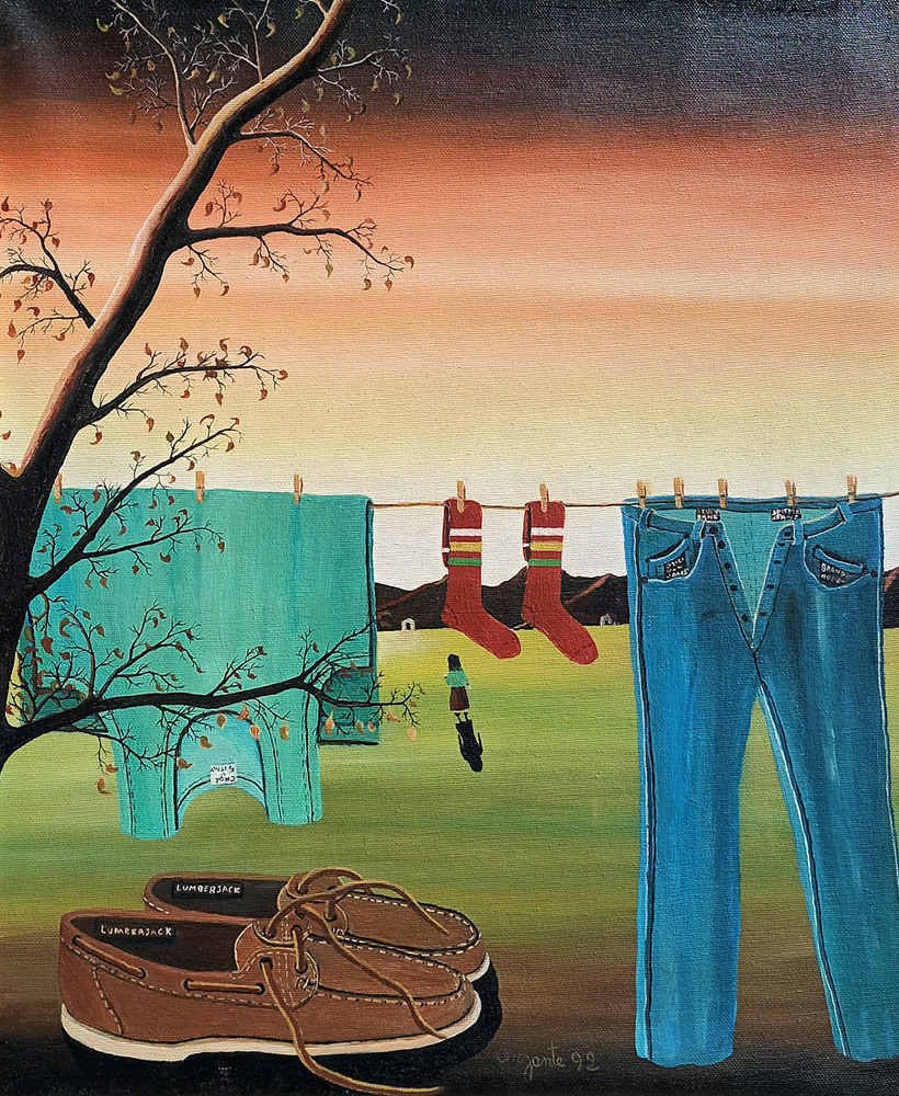 Jeans e maglietta - 1992 - 50x60 - quotazione 1500,00